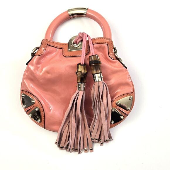 Gucci Patent Leather Mini Indy Handle Bag Pink With Original Dustbag - Small - Picture 2 of 15